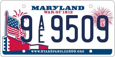 MD license plate 9AE9509