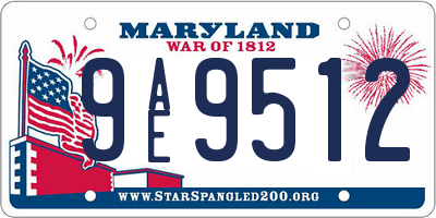 MD license plate 9AE9512