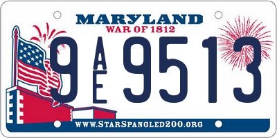 MD license plate 9AE9513