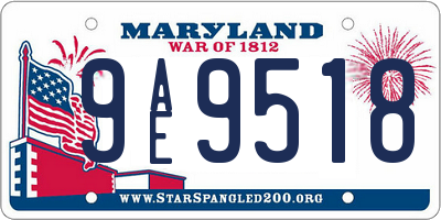 MD license plate 9AE9518