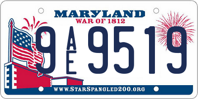 MD license plate 9AE9519