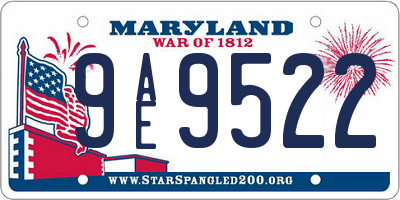 MD license plate 9AE9522