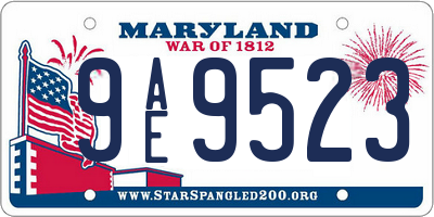 MD license plate 9AE9523
