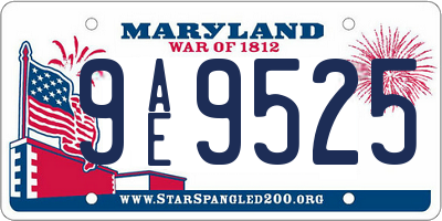 MD license plate 9AE9525
