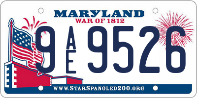 MD license plate 9AE9526
