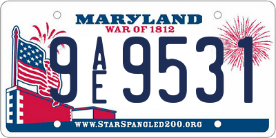 MD license plate 9AE9531