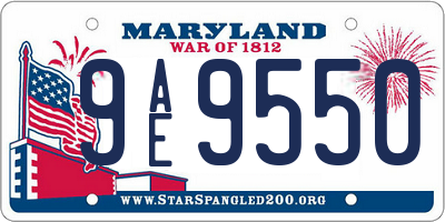 MD license plate 9AE9550