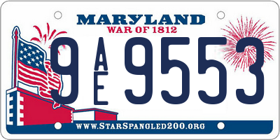 MD license plate 9AE9553