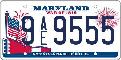 MD license plate 9AE9555