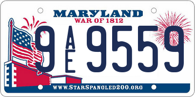 MD license plate 9AE9559