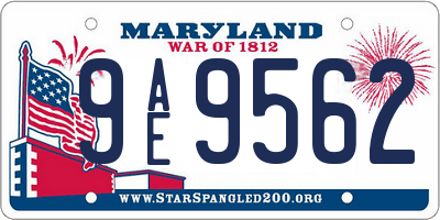 MD license plate 9AE9562