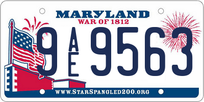 MD license plate 9AE9563