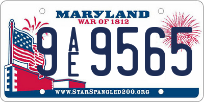 MD license plate 9AE9565