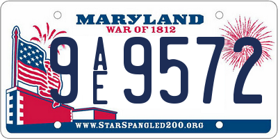 MD license plate 9AE9572