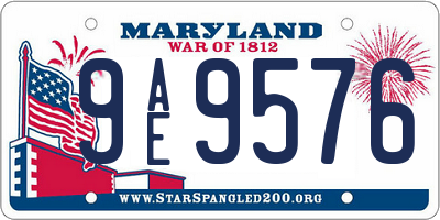 MD license plate 9AE9576
