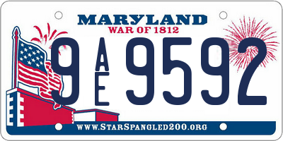 MD license plate 9AE9592