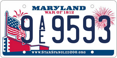 MD license plate 9AE9593