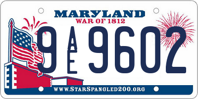 MD license plate 9AE9602