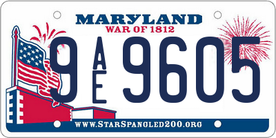 MD license plate 9AE9605