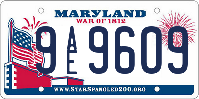MD license plate 9AE9609