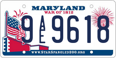MD license plate 9AE9618