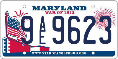 MD license plate 9AE9623