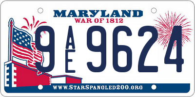 MD license plate 9AE9624