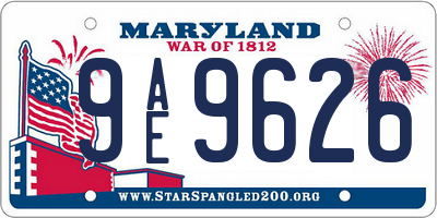 MD license plate 9AE9626