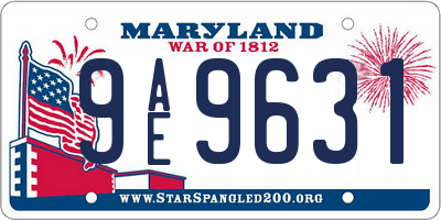 MD license plate 9AE9631