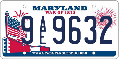 MD license plate 9AE9632