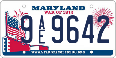 MD license plate 9AE9642