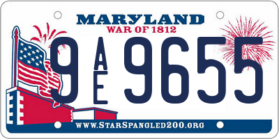 MD license plate 9AE9655