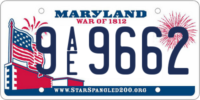 MD license plate 9AE9662