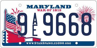 MD license plate 9AE9668