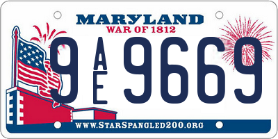 MD license plate 9AE9669