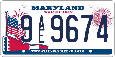 MD license plate 9AE9674