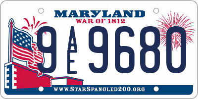 MD license plate 9AE9680