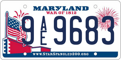 MD license plate 9AE9683