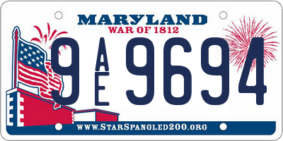 MD license plate 9AE9694