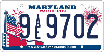 MD license plate 9AE9702