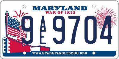MD license plate 9AE9704