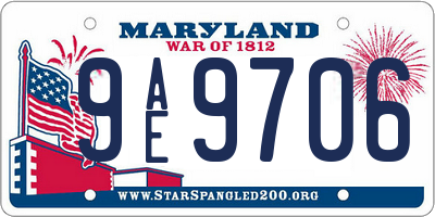 MD license plate 9AE9706