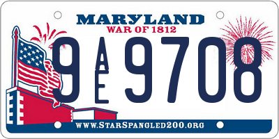 MD license plate 9AE9708