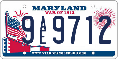 MD license plate 9AE9712