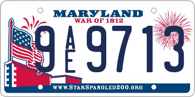 MD license plate 9AE9713