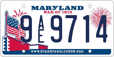 MD license plate 9AE9714