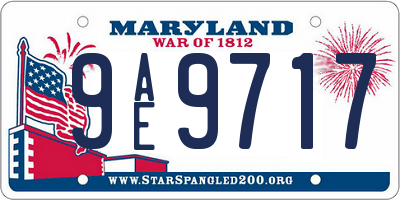 MD license plate 9AE9717