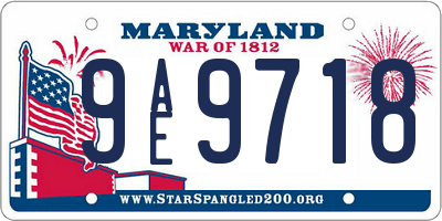 MD license plate 9AE9718