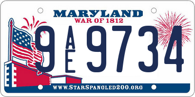 MD license plate 9AE9734