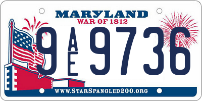 MD license plate 9AE9736
